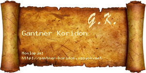 Gantner Koridon névjegykártya